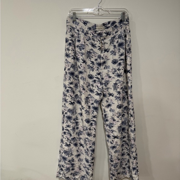Abercrombie & Fitch Tropical Printed Linen Blend Pull On Trouser Pants Large - Picture 2 of 5